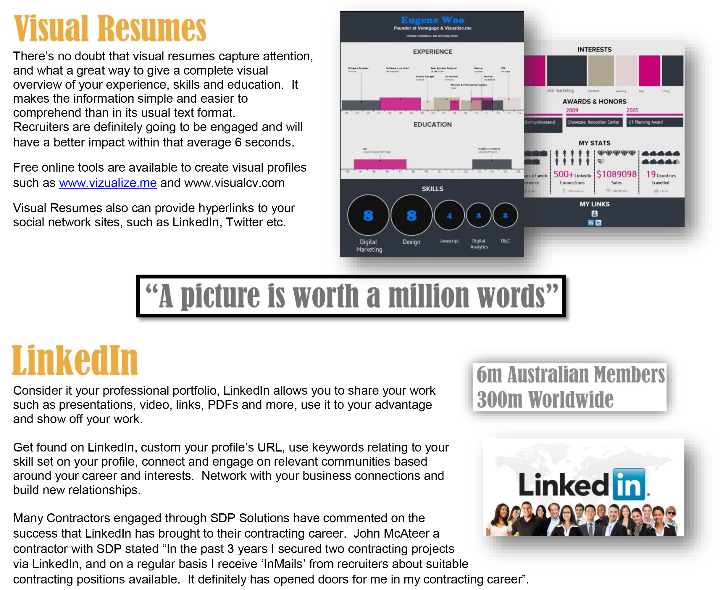 SDP Solutions review in to recruiters acceptance of visual resumes